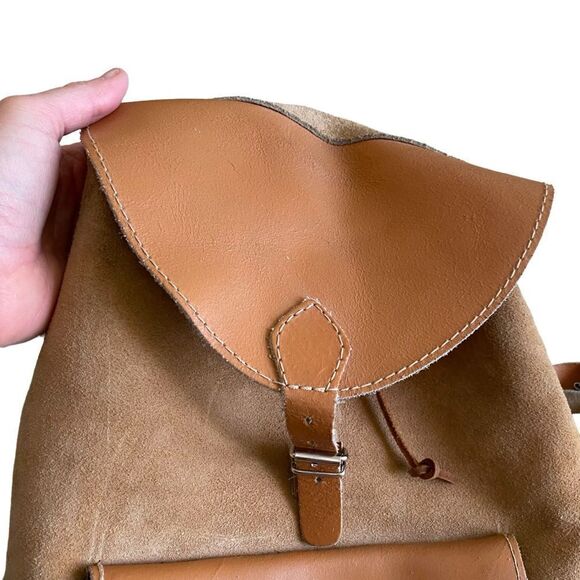 EUC Handmade Mexican Leather and Suede Knapsack - Picture 3 of 10